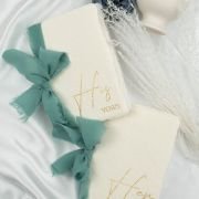 Letter Press Deckled Edge Vow Books