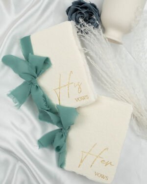 Handmade Deckled Edge Vow Books (set of 2)