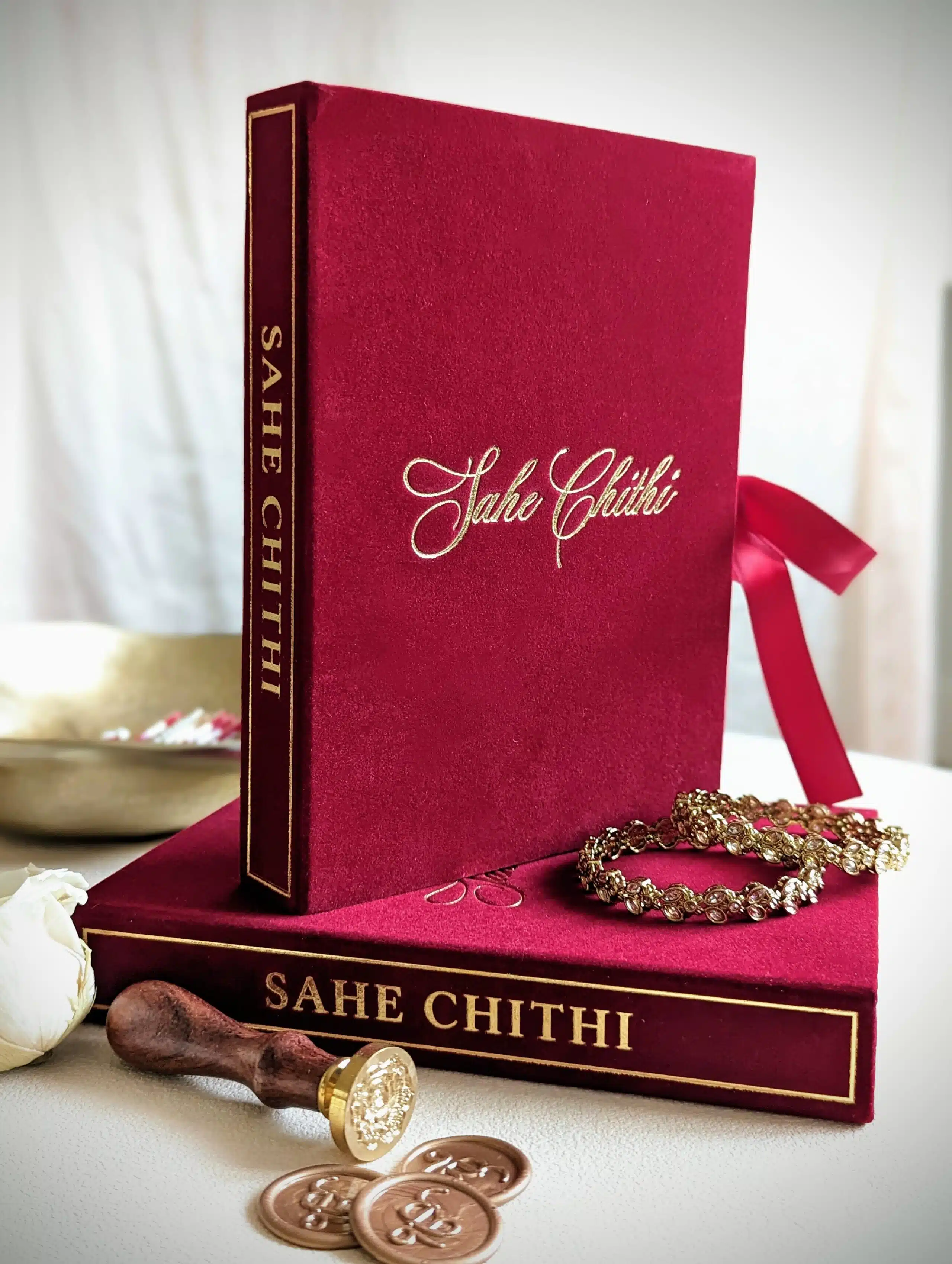 Luxury Sahe Chithi Red - Esgee Art Design