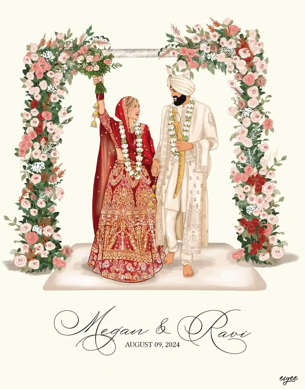 Indian Wedding Illustration Close