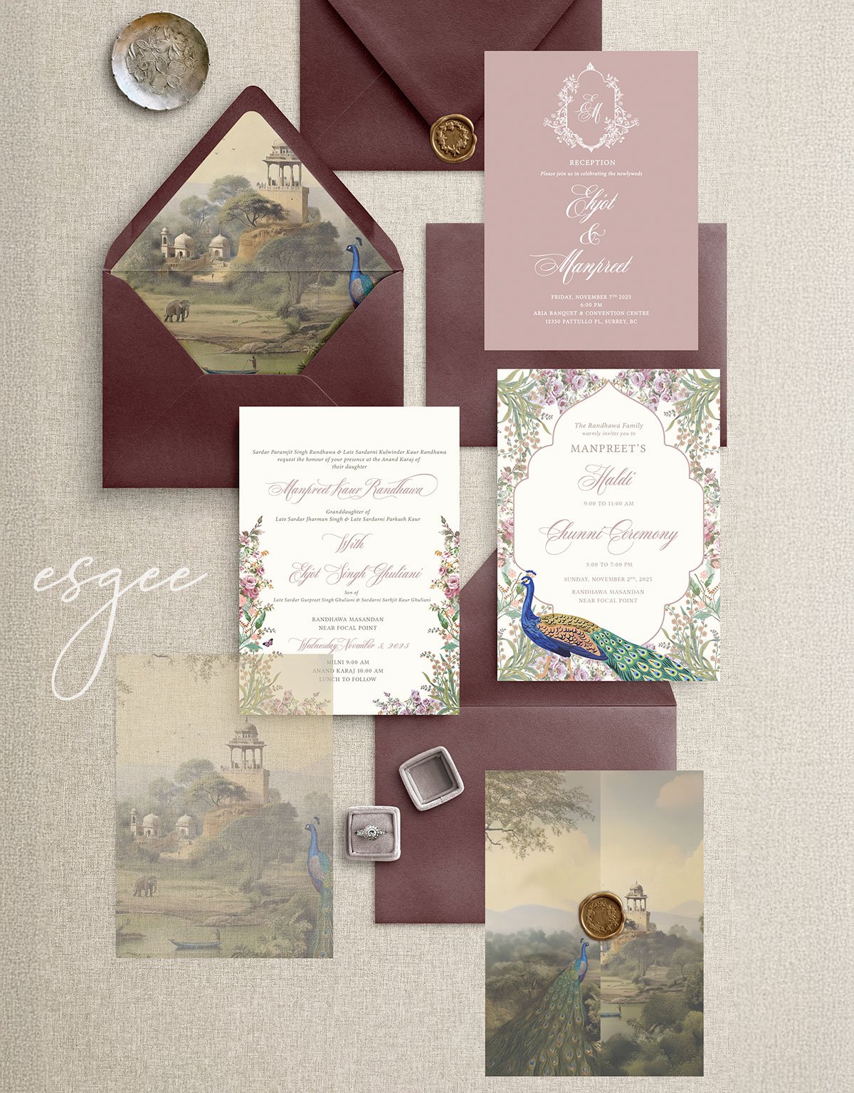 meadow indian wedding invitation