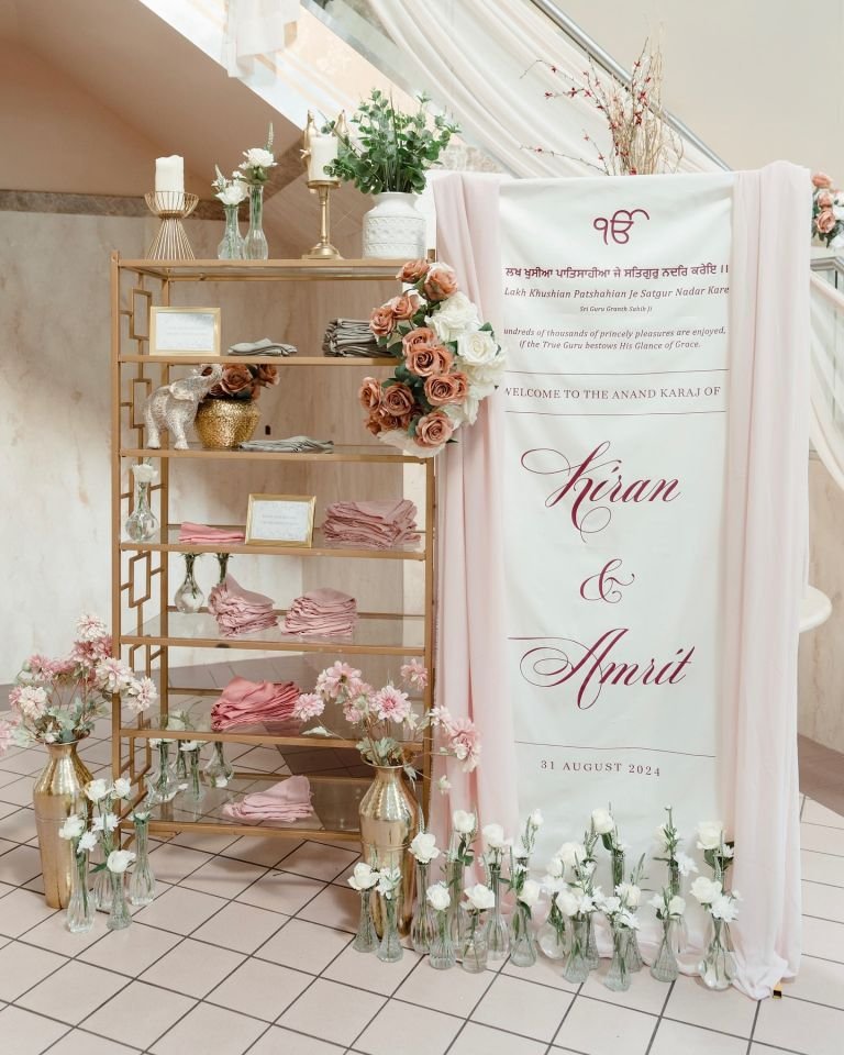 Fabric Sign for Sikh Wedding Entrance Area